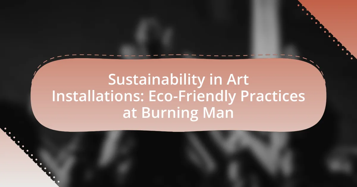 Sustainability in Art Installations: Eco-Friendly Practices at Burning Man