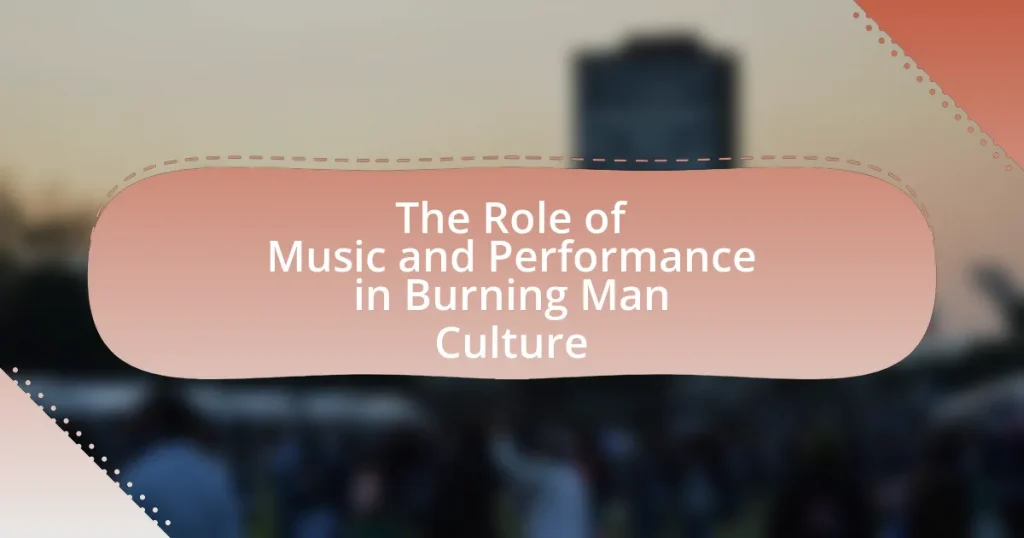 The Role of Music and Performance in Burning Man Culture