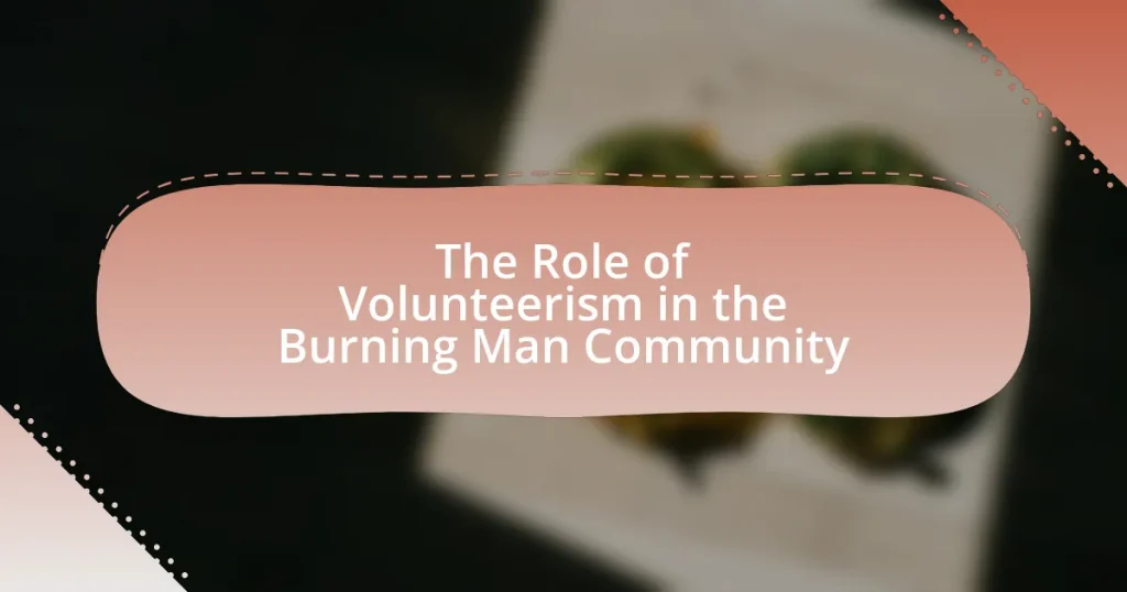 The Role of Volunteerism in the Burning Man Community