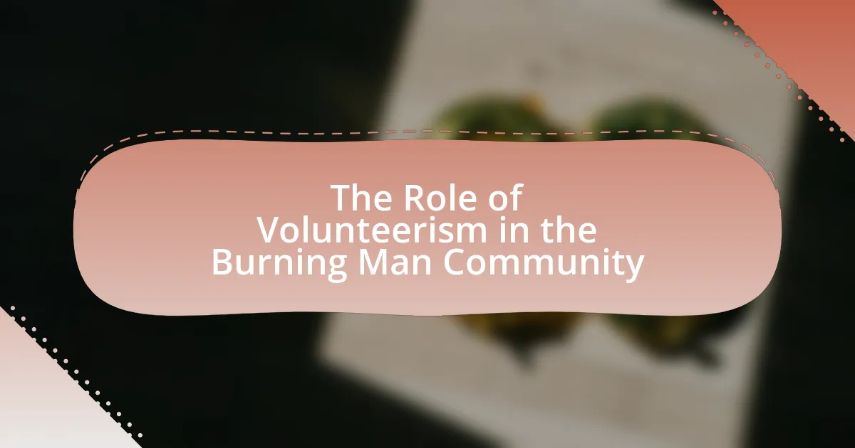 The Role of Volunteerism in the Burning Man Community