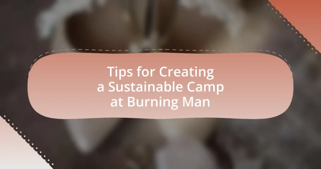 Tips for Creating a Sustainable Camp at Burning Man