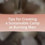 Tips for Creating a Sustainable Camp at Burning Man