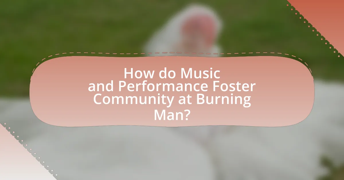 How do Music and Performance Foster Community at Burning Man?