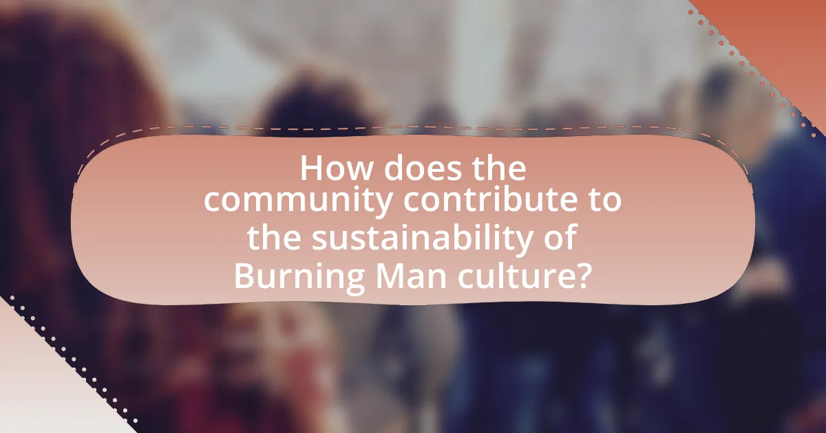 How does the community contribute to the sustainability of Burning Man culture?