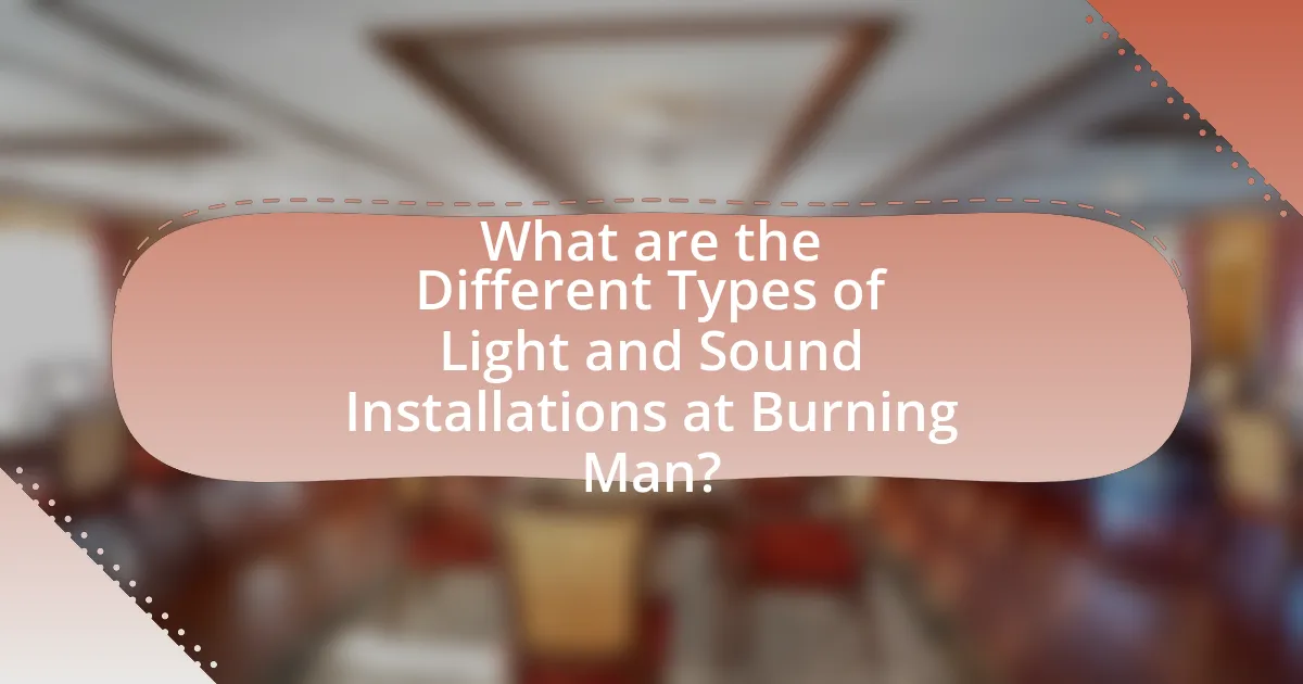 What are the Different Types of Light and Sound Installations at Burning Man?