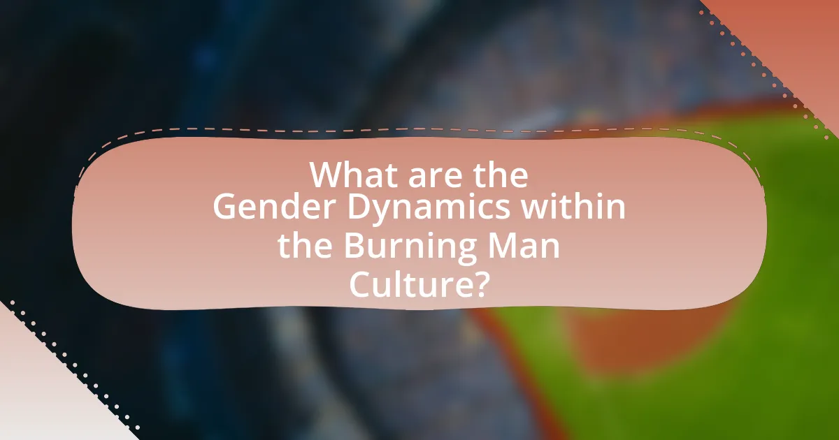 What are the Gender Dynamics within the Burning Man Culture?