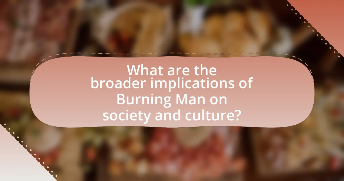 What are the broader implications of Burning Man on society and culture?