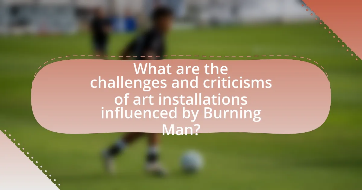 What are the challenges and criticisms of art installations influenced by Burning Man?