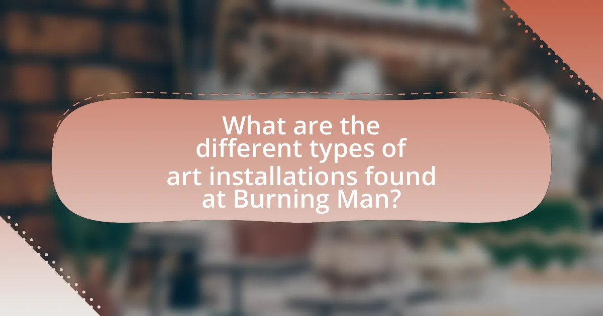 What are the different types of art installations found at Burning Man?