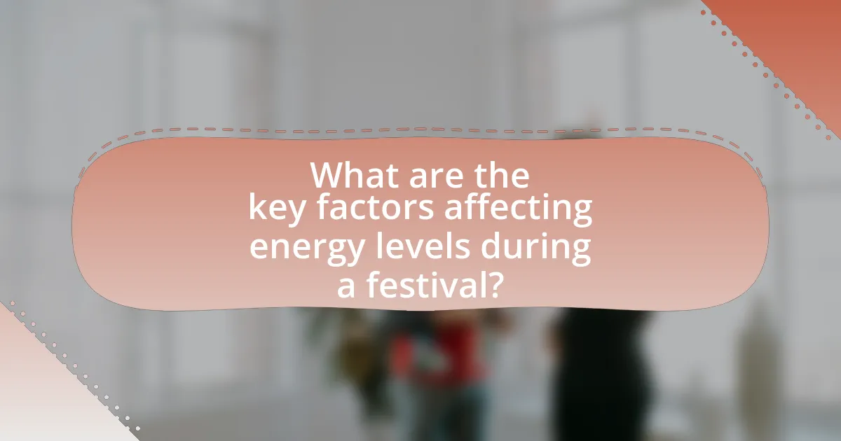 What are the key factors affecting energy levels during a festival?
