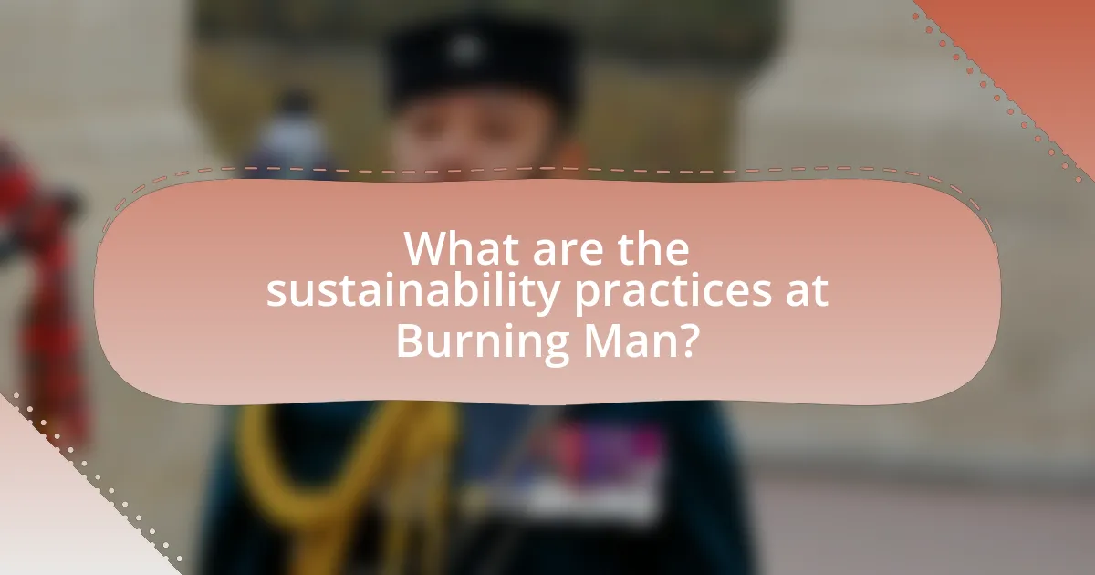 What are the sustainability practices at Burning Man?