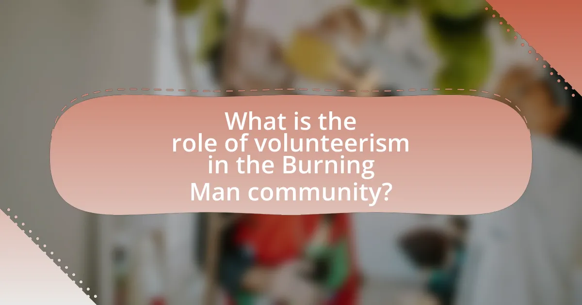 What is the role of volunteerism in the Burning Man community?